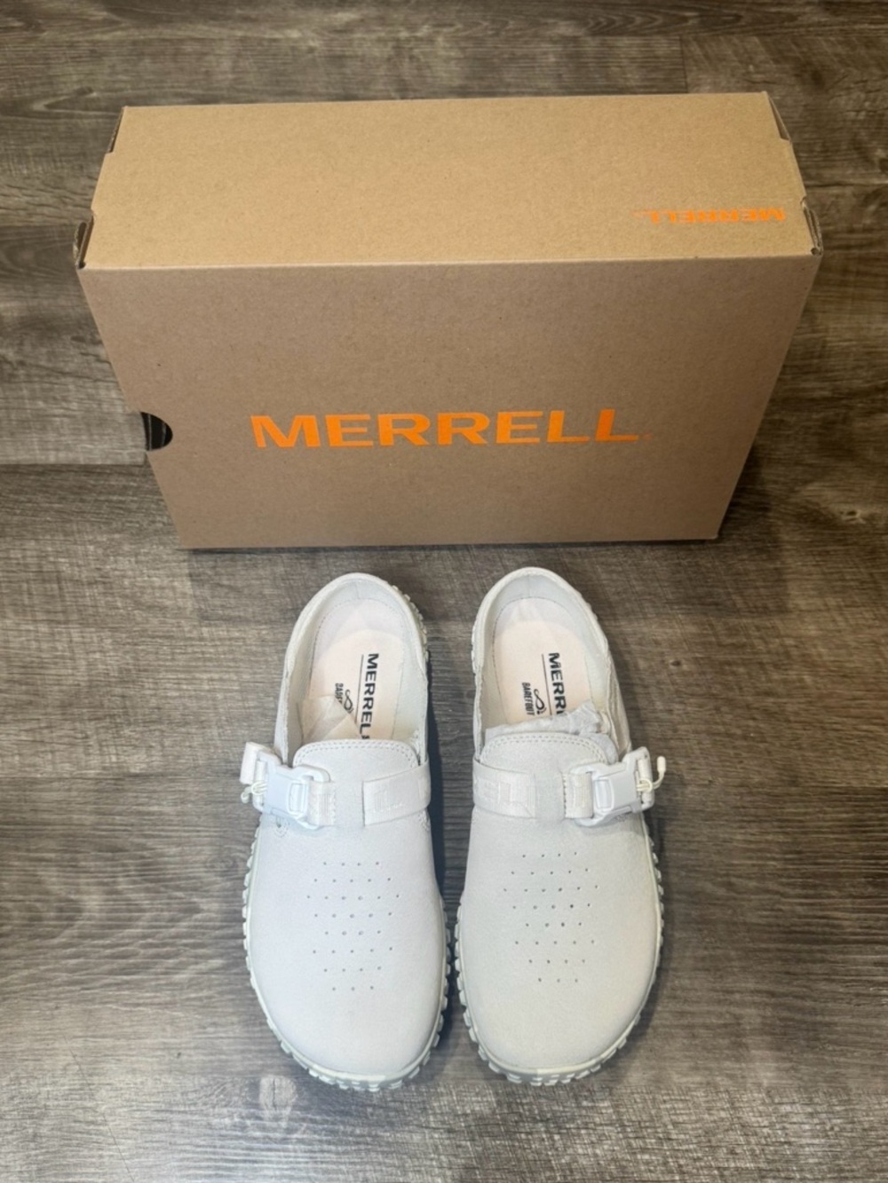 Merrell Women's Wrapt Barefoot Slide EVA Comfort Nubuck Leather Chalk Size 5.5
